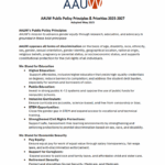 A screenshot of the AAUW Public Policy Priorities for 2025-2027